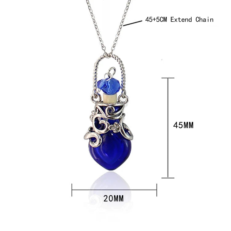 Hand Made Heart Glass Cremation Jewelry Bottle Keepsake Pendant