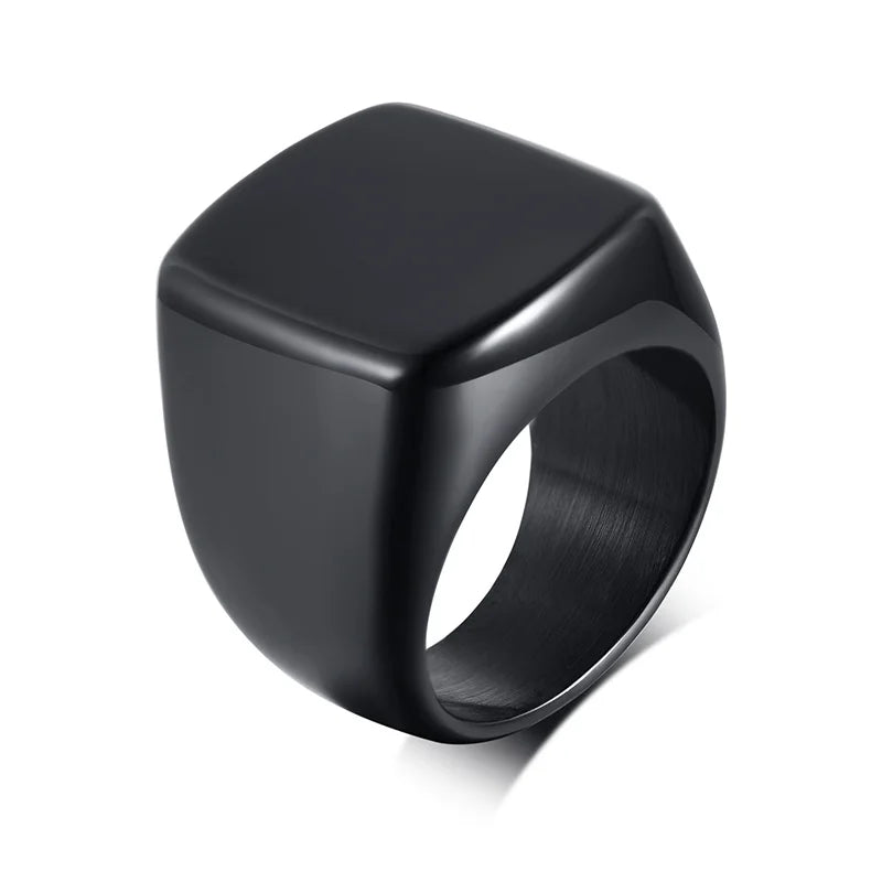 Elegant Black Cremation Ring For Ashes - For Men