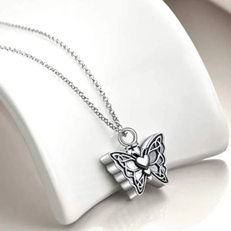 Butterfly Shape Ashes Cremation Pendant Keepsake Necklace