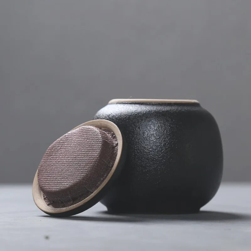 Black Ceramic Squatter Cremation Urns