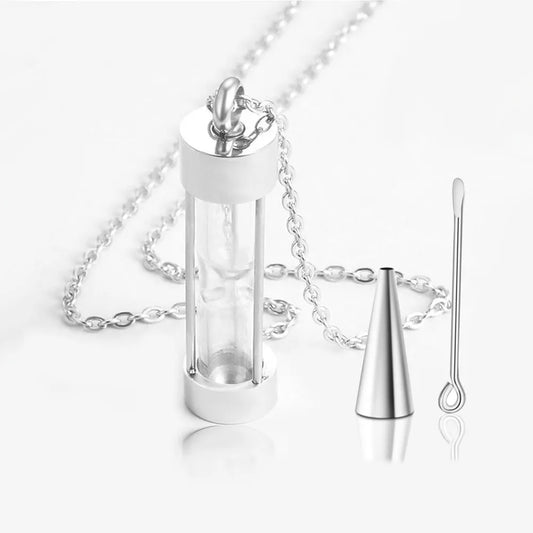 Sands of Time Hourglass Keepsake Cremation Jewelry For Ashes Pendant