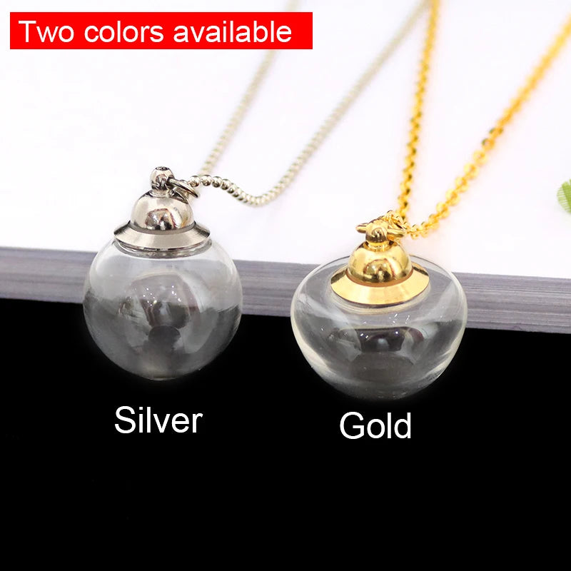 Hollow Fillable Glass Cremation Jewelry Necklace Keepsake Urn For Ashes - 26 Variants