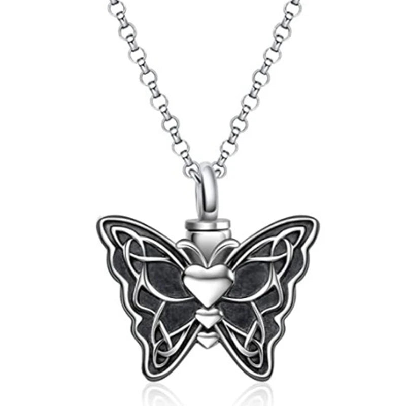 Butterfly Shape Ashes Cremation Pendant Keepsake Necklace