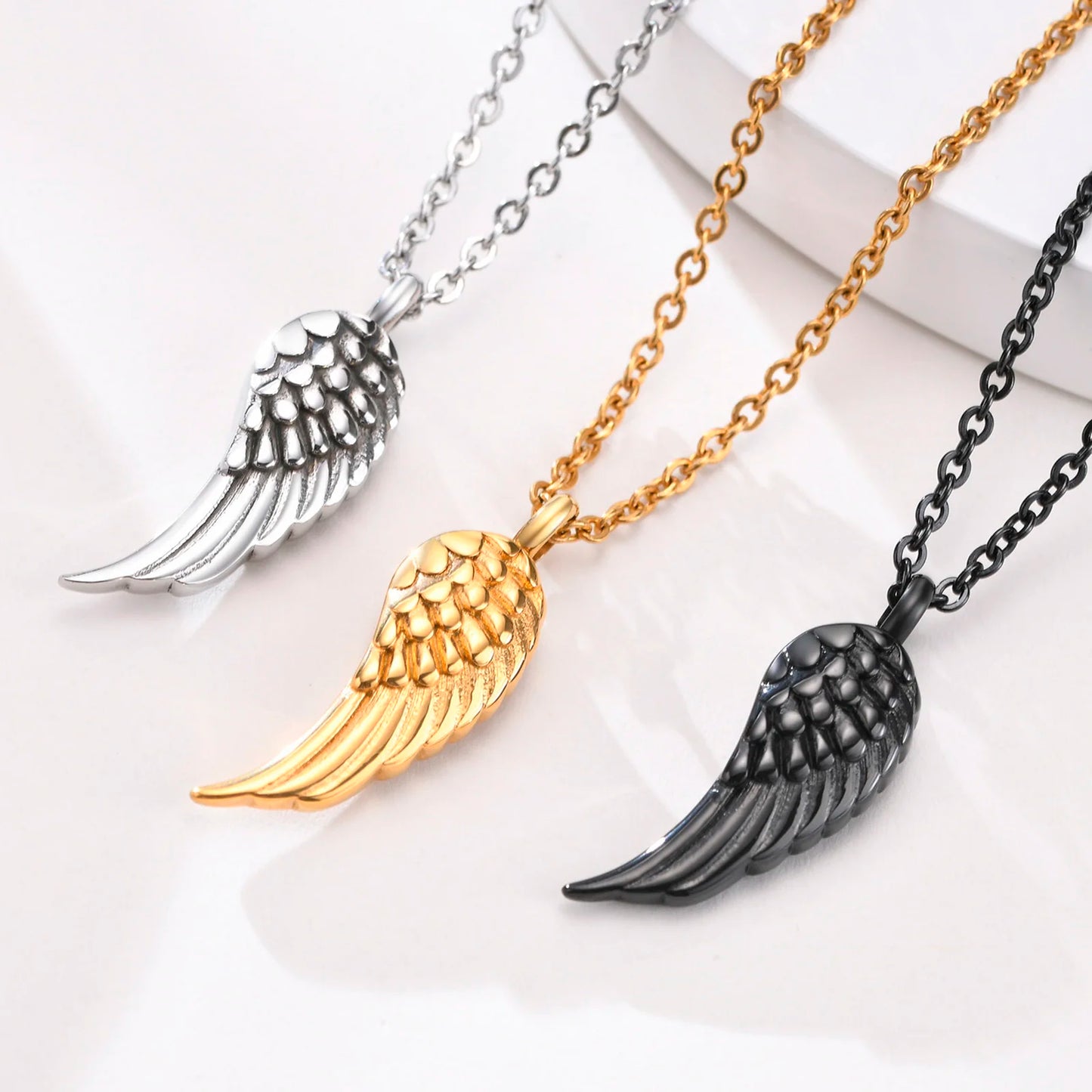 Delicate Angel Wing Cremation Jewelry Necklace Keepsake Urn For Ashes