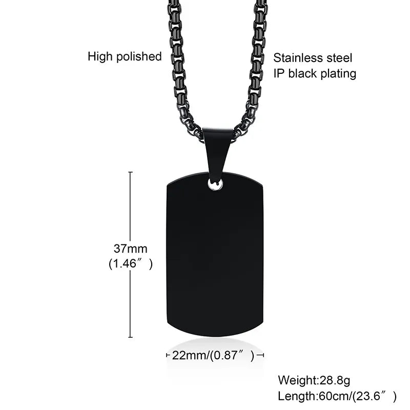 Vnox Mens Dog Tag - Cremation Jewelry For Ashes Keepsake Pendant Necklace
