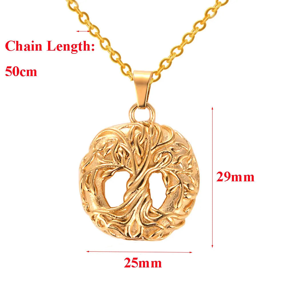 Round Tree Of Life Cremation Necklace For Ashes Keepsake Pendant