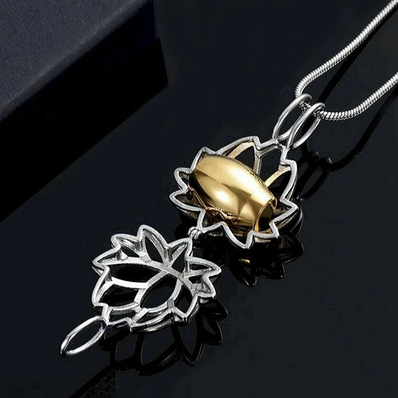 Elegance Wrapped by Lotus - Cremation Jewelry For Ashes Keepsake Pendant