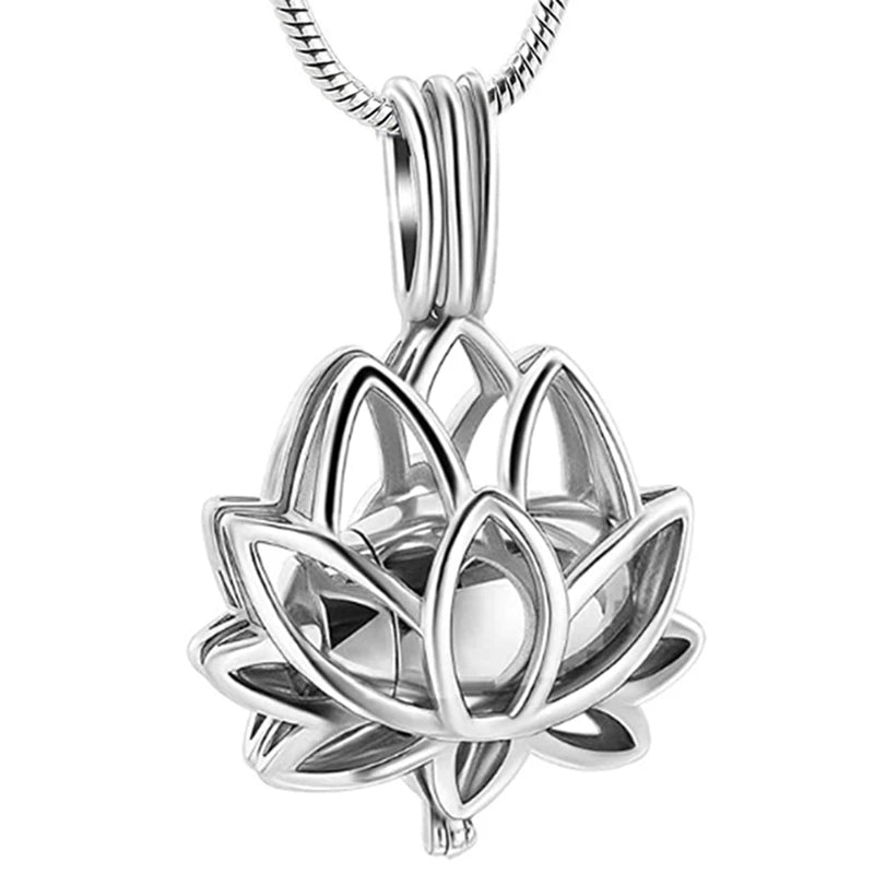Elegance Wrapped by Lotus - Cremation Jewelry For Ashes Keepsake Pendant