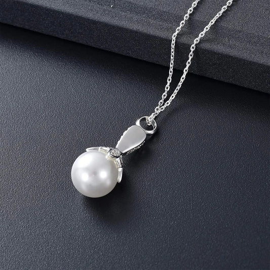 Pearl Cremation Jewelry For Ashes Keepsake Pendant Necklace - 9 Colors