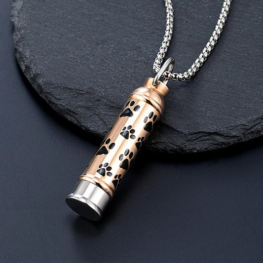 New Trend Stainless Steel Souple Pendant Pet Cremation For Ashes Keepsake Pendant Necklace