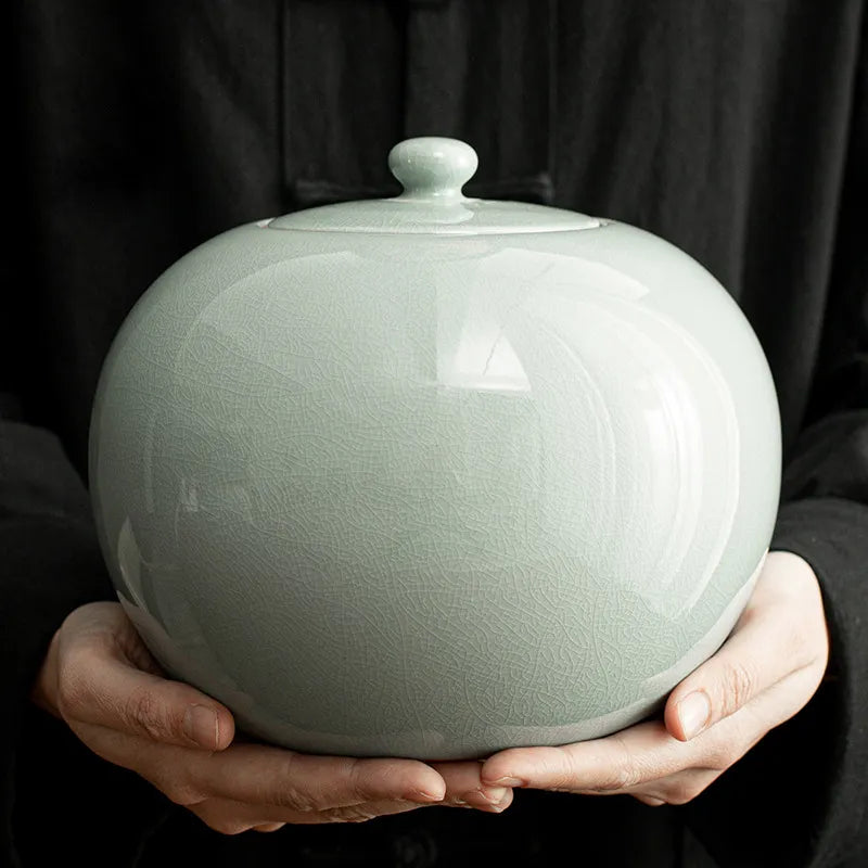 Spherical Elegance With Cracked Relief Cremation Funeral Urn - 6 Variants