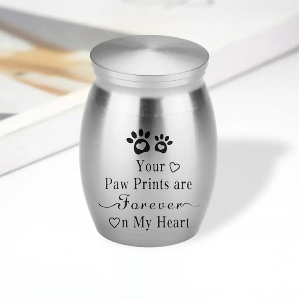 Forever Paw Prints in My Heart Keepsake Cremation Urn for Small Pets - 5 Colors