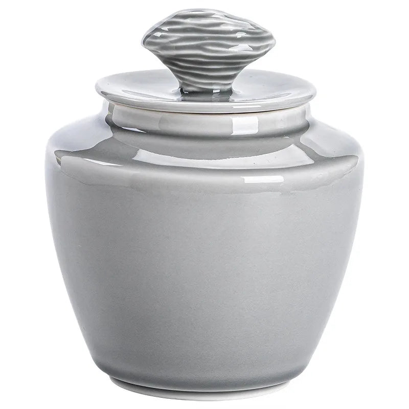 Beautiful Slay Grey With Extended Handle Cremation Funeral Urn