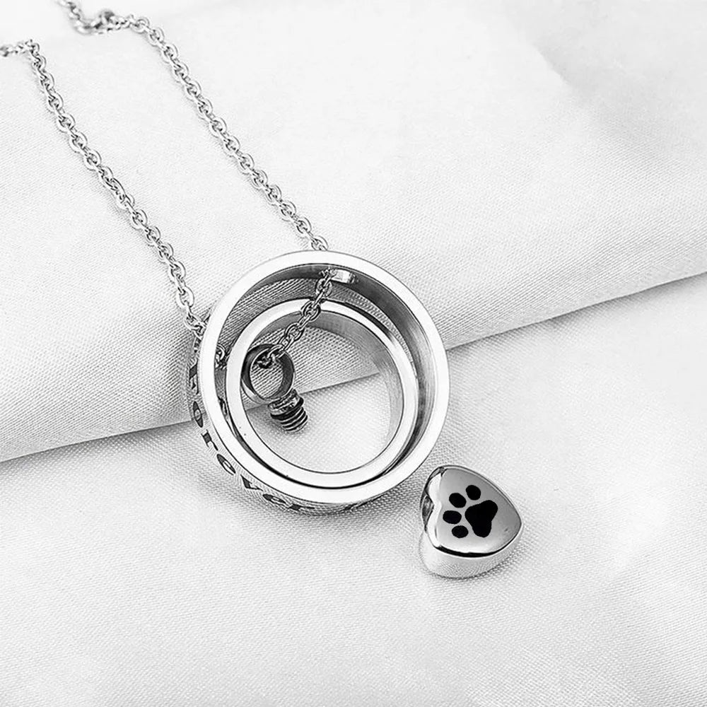 Heart Urn Necklace for Ashes Stainless Steel Cremation Necklace with Heart Waterproof Ashes Necklace Memorial Keepsake