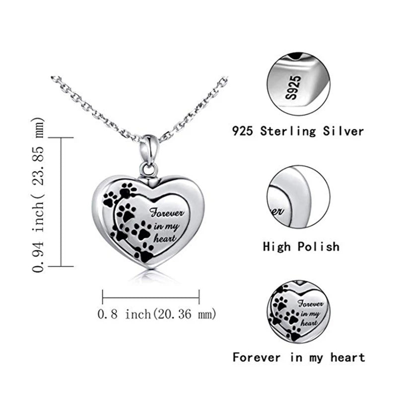 Forever In My Heart Shape Cremation Jewelry For Ashes Keepsake Pendant