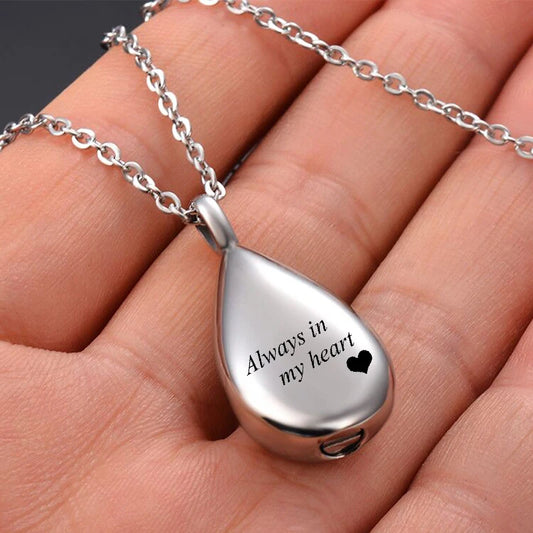 Teardrop Cremation Jewelry For Ashes Keepsake Pendant Necklace