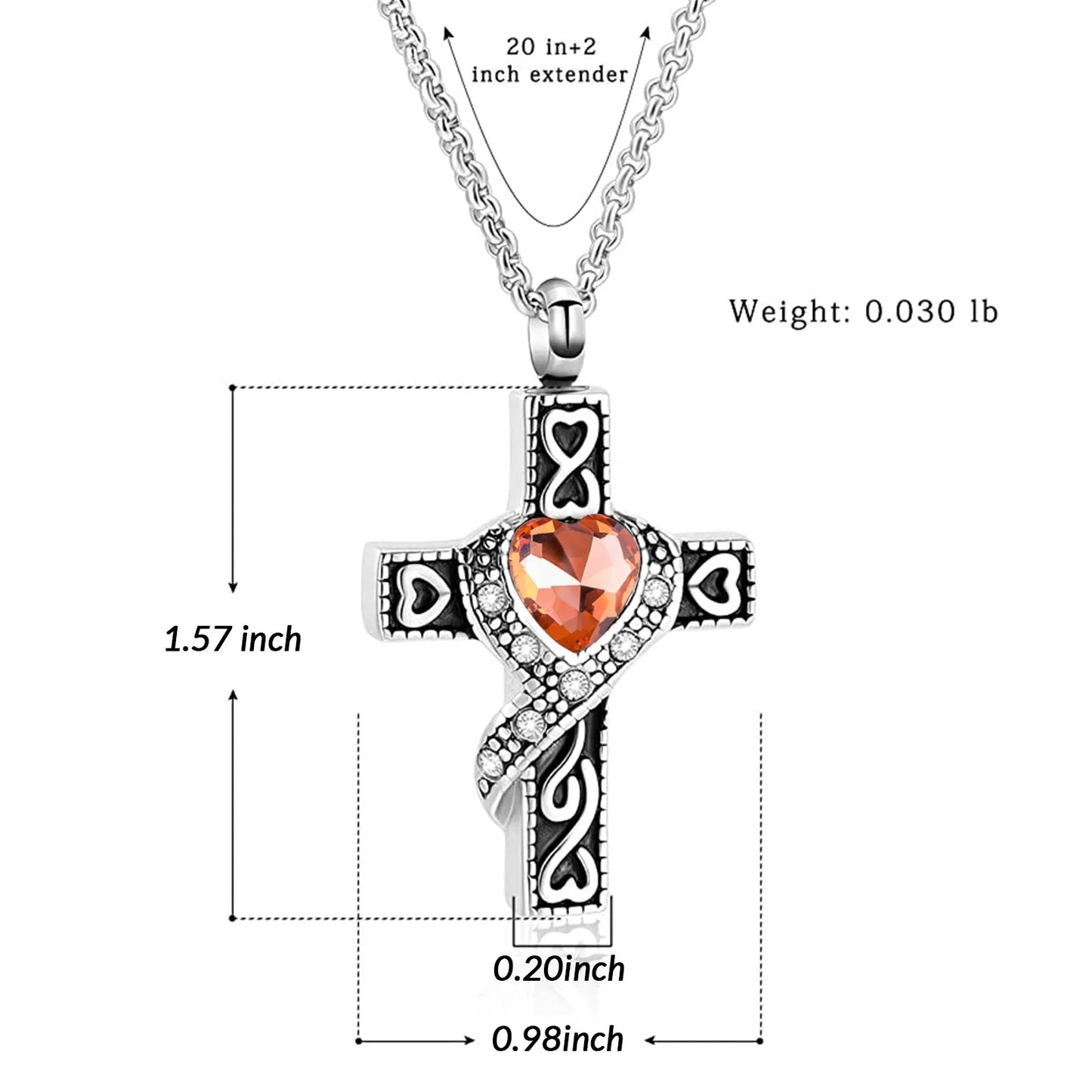Кристаллическое ожерелье с крестом, камень для кремации, ювелирные изделия для пепла