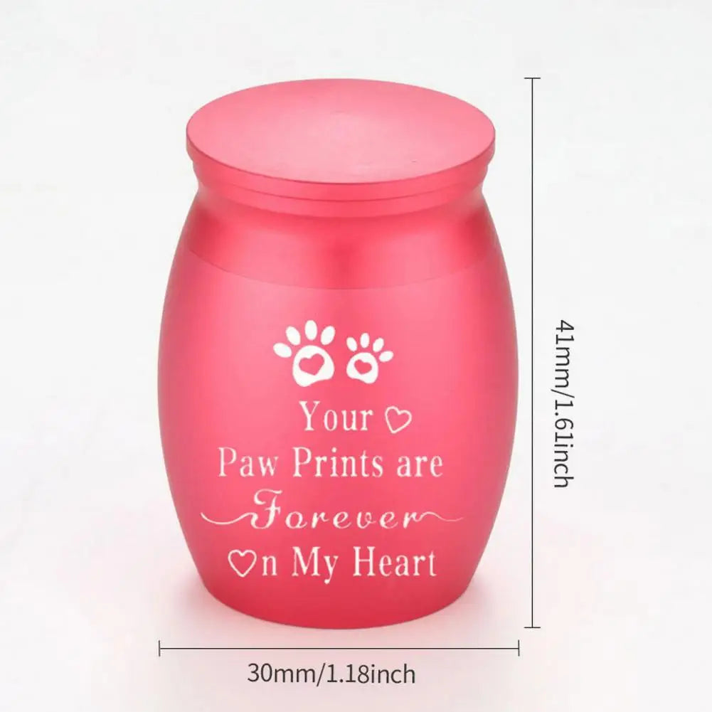 Forever Paw Prints in My Heart Keepsake Cremation Urn for Small Pets - 5 Colors